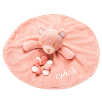 - plat rond ours rose 25 cm 